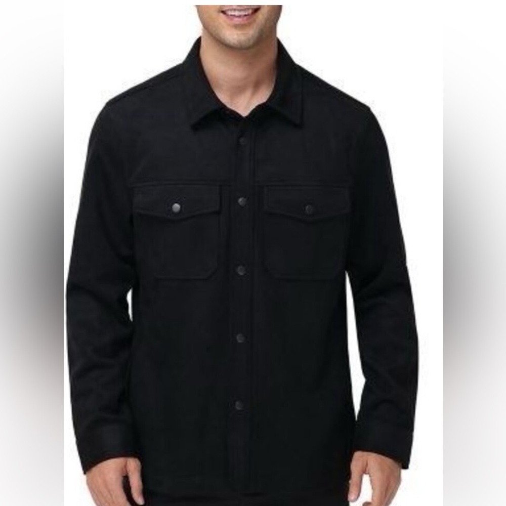 Frye Men's Faux Suede Shirt Jacket Black Color